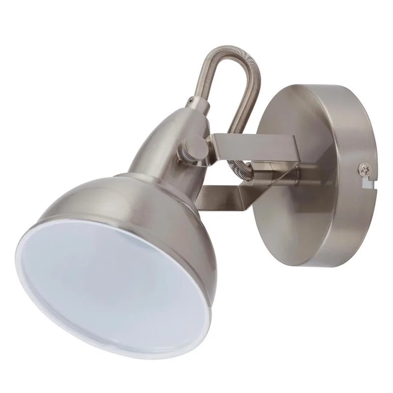 SOFT - wandlamp - plafond spot - 1 lichts - draai- en kantelspot - vintage / retro-design - max. 40 Watt - 15,6 x 10 cm de Briloner en Satijn-wit – photo produit