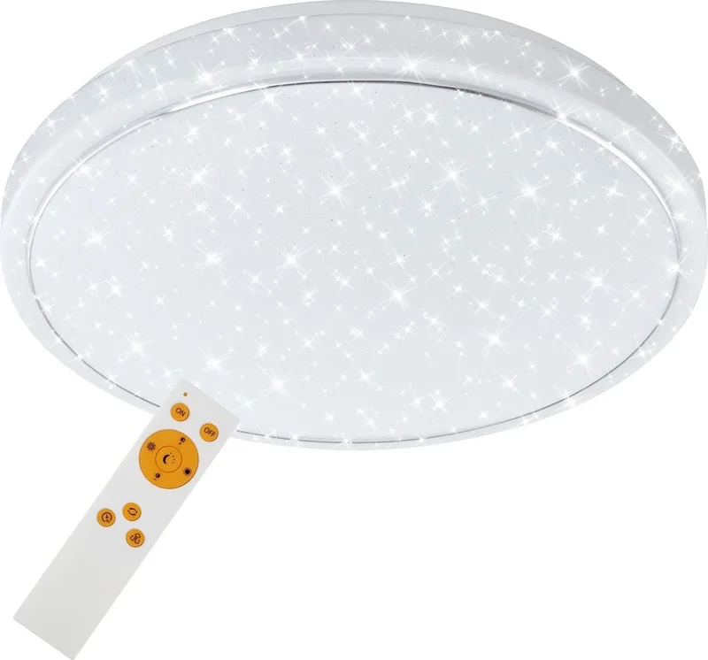 STAR - Plafonnière dimbaar - plafondlamp - kleurtoon instelbaar: warm wit-koud - plafondlamp incl. nachtverlichting - timerfunctie - afstandsbediening - metaal - geïntegreerd - LED - 18 W - D: 38,5 cm de Briloner en Blanc – photo produit
