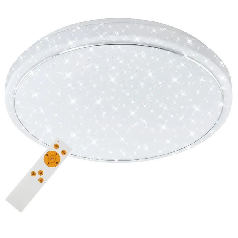 STAR - plafonnière dimbaar - plafondlamp - kleurtoon instelbaar: Warme Koude plafondlamp met nachtverlichting - timerfunctie - afstandsbediening - D: 60 cm - LED - 50W - Metaal - Geïntegreerd - Wit - Metaal - Wit de Briloner en Blanc – photo produit 1 sur 2