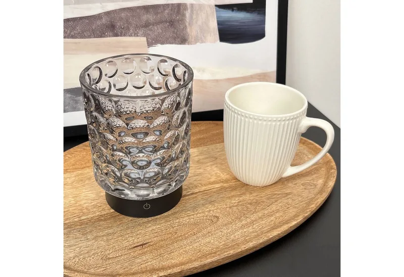 Sunora - Set van 2 Tafellampen oplaadbaar - snoerloze lamp - glazen lamp - dimbaar - zwart - Ø11 x 15 cm de Briloner en Noir – photo produit 4 sur 5