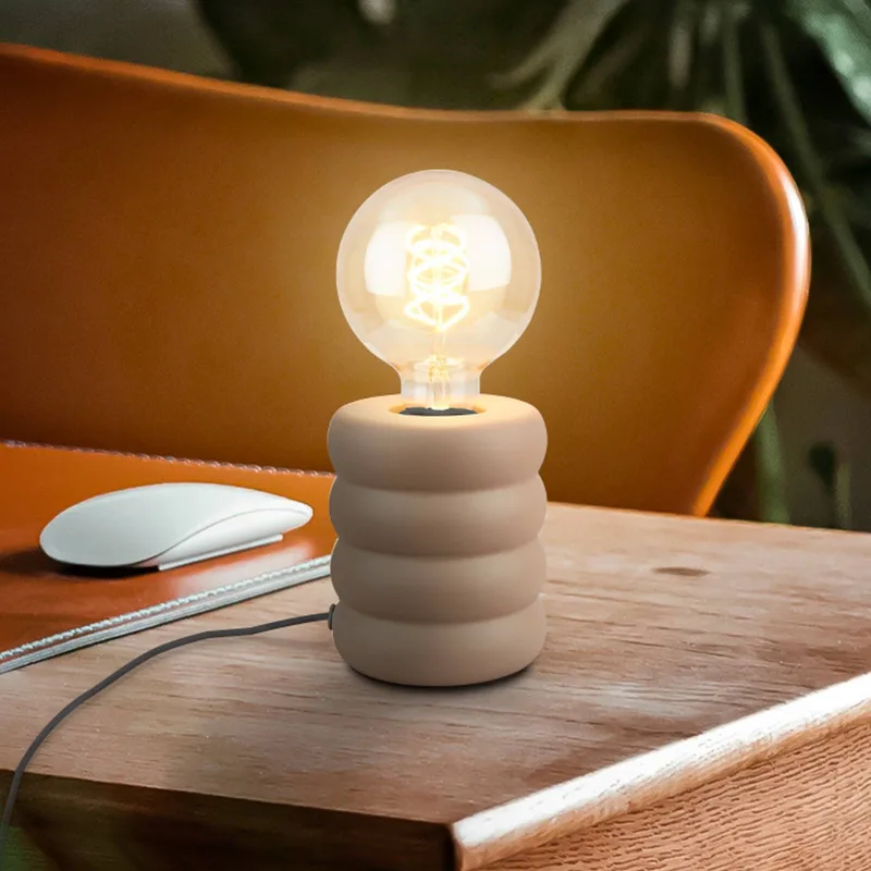 Tafellamp Foam, keramiek, E27, 25 W, Ø 10 cm by Briloner in Lichtbruin – product photo