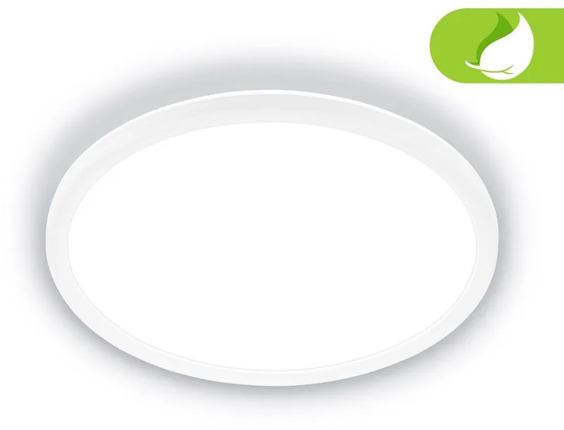 Tava A - LED Plafonniere - ultra energiezuinig - plafondlamp met achtergrondverlichting - 11W - 4.000 K - 2.400 Lm - EEK A - Ø29 - wit de Briloner en Wit rond – photo produit