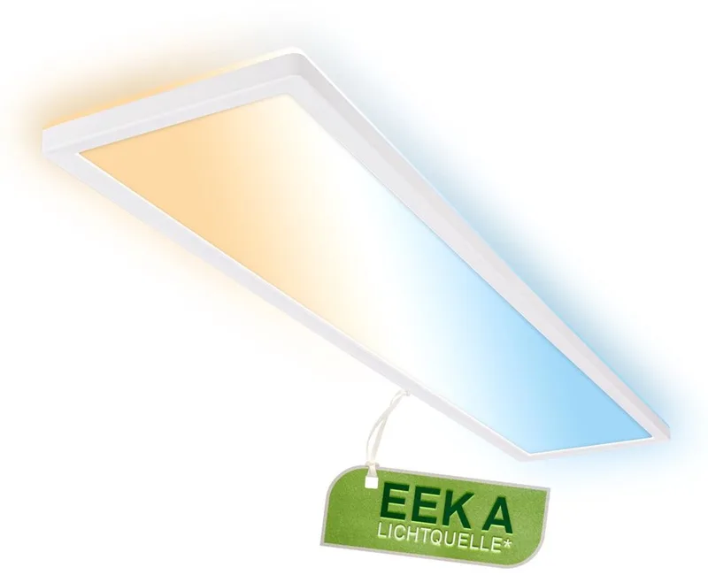 Tava A - Plafondlamp - paneel met EEK A Lichtbron* - dimbaar met afstandsbediening - CCT plafonniere - 98 cm - wit från Briloner i Wit hoekig met CCT – produktbild