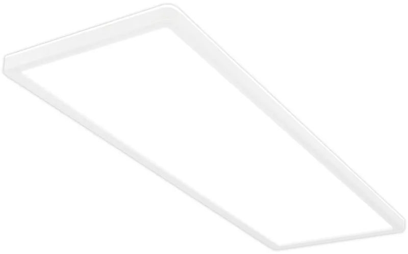 Tava A plafonnier, plafonnier ultra efficace avec lumière indirecte, 14W, 4.000 K, 3.00 Lm, 58x20 cm, blanc de Briloner en Wit hoekig – photo produit