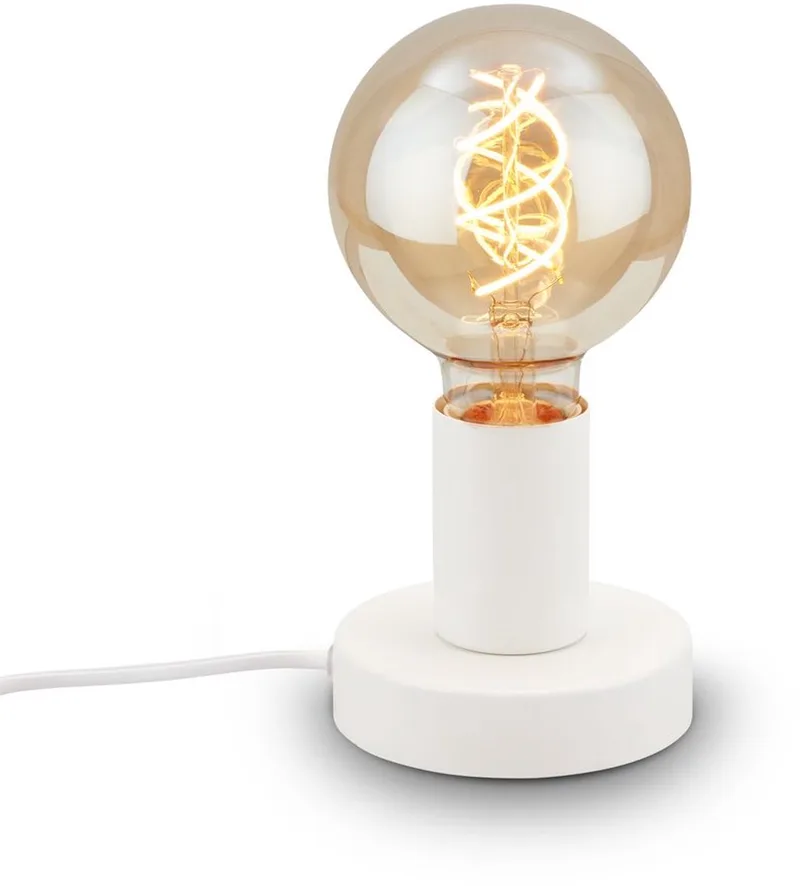 Teepu - Industriële Tafellamp - retro bedlamp - metaal - E27 fitting - Ø10 cm von Briloner in Weiß – Produktfoto