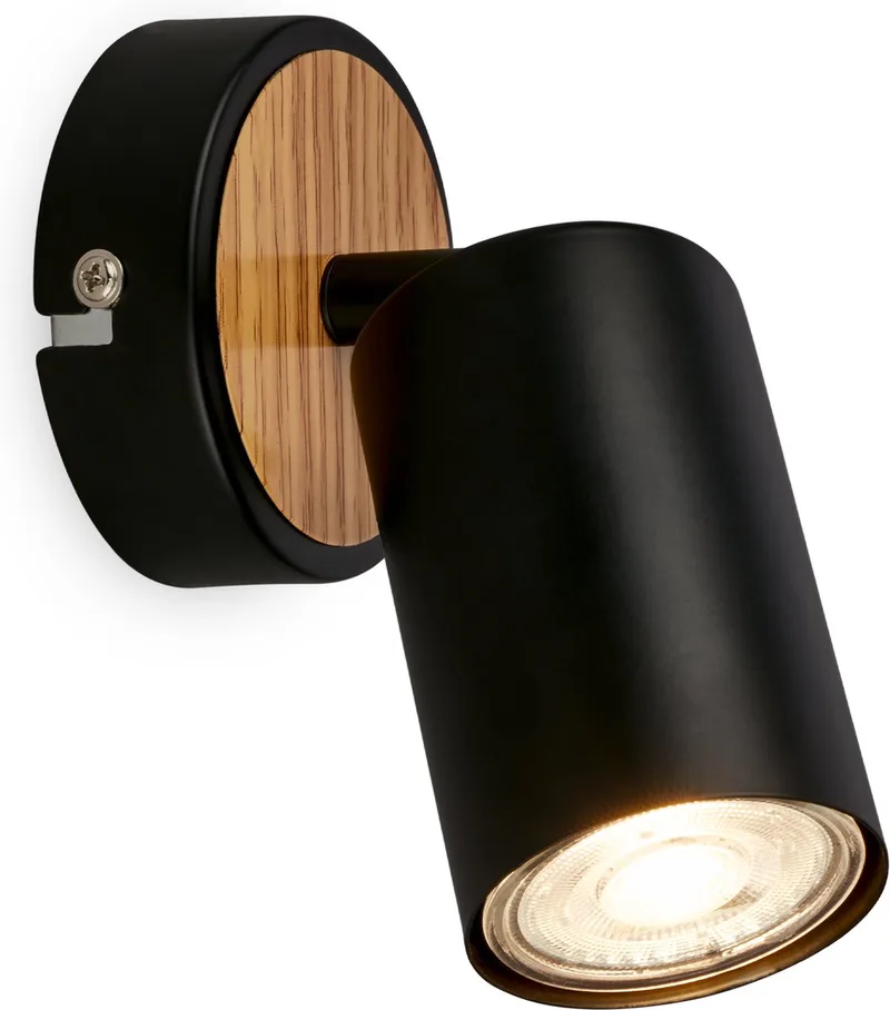 TIB 2172014 Applique GU10 9 W LED noir, bois de Briloner en Noir – photo produit