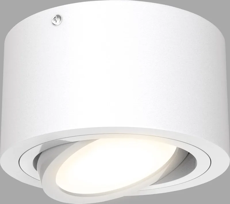 Tube - LED Opbouwspot - plafondspot - plafonniére kantelbaar - 3.000K warm wit licht - 5W - Ø 9cm - wit de Briloner en Blanc – photo produit
