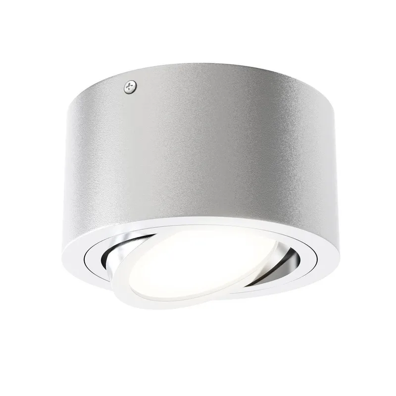 TUBE - Opbouwlamp - plafondlamp - LED 5 W - reflector kantelbaar - 470 Lumen - 3.000 Kelvin - Ø 9cm de Briloner en Argent – photo produit