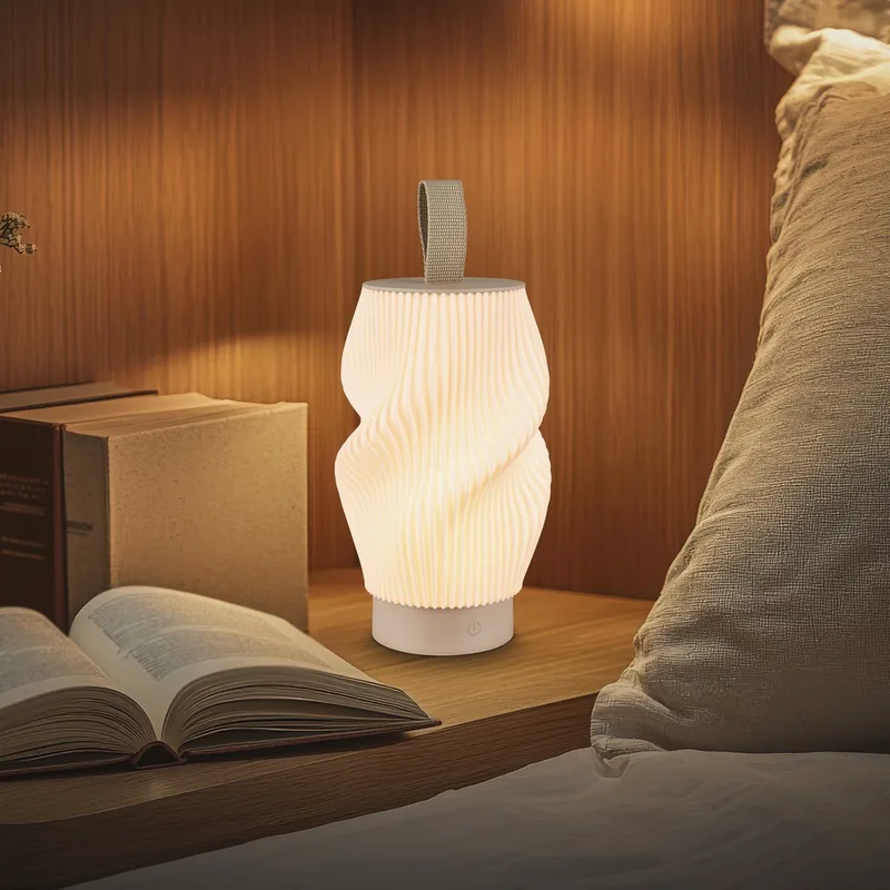 Tubi - Tafellamp oplaadbaar - dimbaar - warm wit licht - Ø14x28cm de Briloner en Beige – photo produit