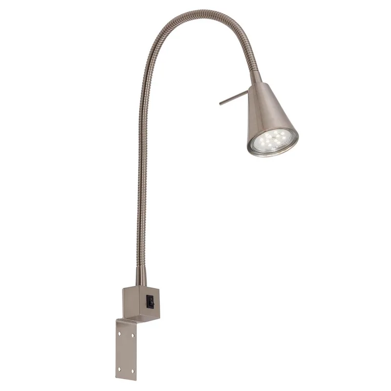 Tuso - Wandlampe - bedlampe - incl. warm wit licht 3.000 K - GU10 - mat - metaal - 40.3 x 21.7 x 5.8 cm by Briloner in Nikkel – product photo