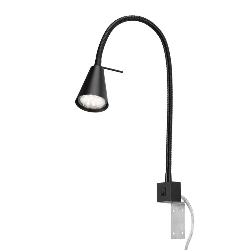 Tuso - Wandlampe - bedlampe - incl. warm wit licht 3.000 K - GU10 - metaal - 40.3 x 21.7 x 5.8 cm de Briloner en Noir – photo produit