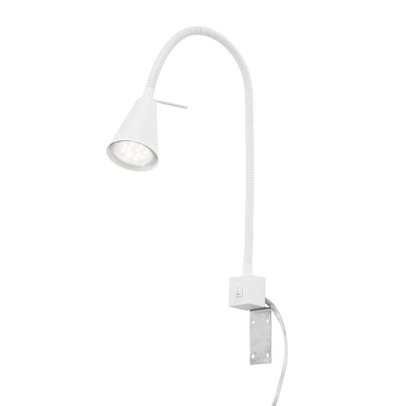 Tuso - Wandlampe - bedlampe - incl. warm wit licht 3.000 K - GU10 - wit - metaal - 40.3 x 21.7 x 5.8 cm de Briloner en Blanc – photo produit