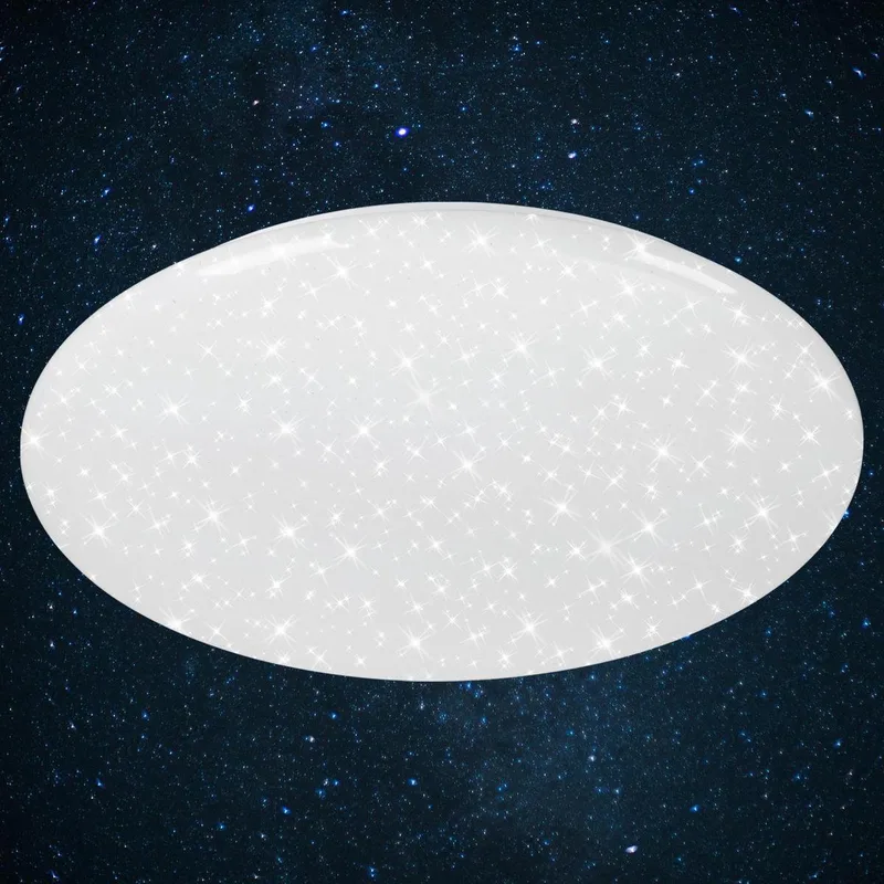 VERB - Plafonnière dimbaar - plafondlamp met sterdecor - incl. afstandsbediening - incl. nachtverlichting - incl. kleurtemperatuurregeling (3.000 - 6.500 Kelvin) - Ø 56cm - LED - 50 W - 4.000 lm de Briloner en Blanc – photo produit