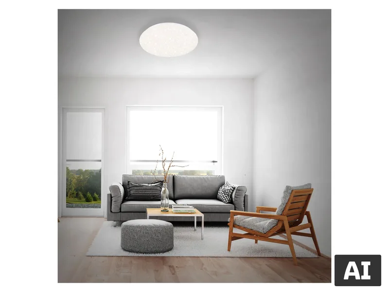 Verb - Plafonnière dimbaar - plafondlamp met sterdecoratie - kleurtemperatuur instelbaar - LED - 48 W - 4000Lm - Ø49,5cm de Briloner en Blanc – photo produit 2 sur 2