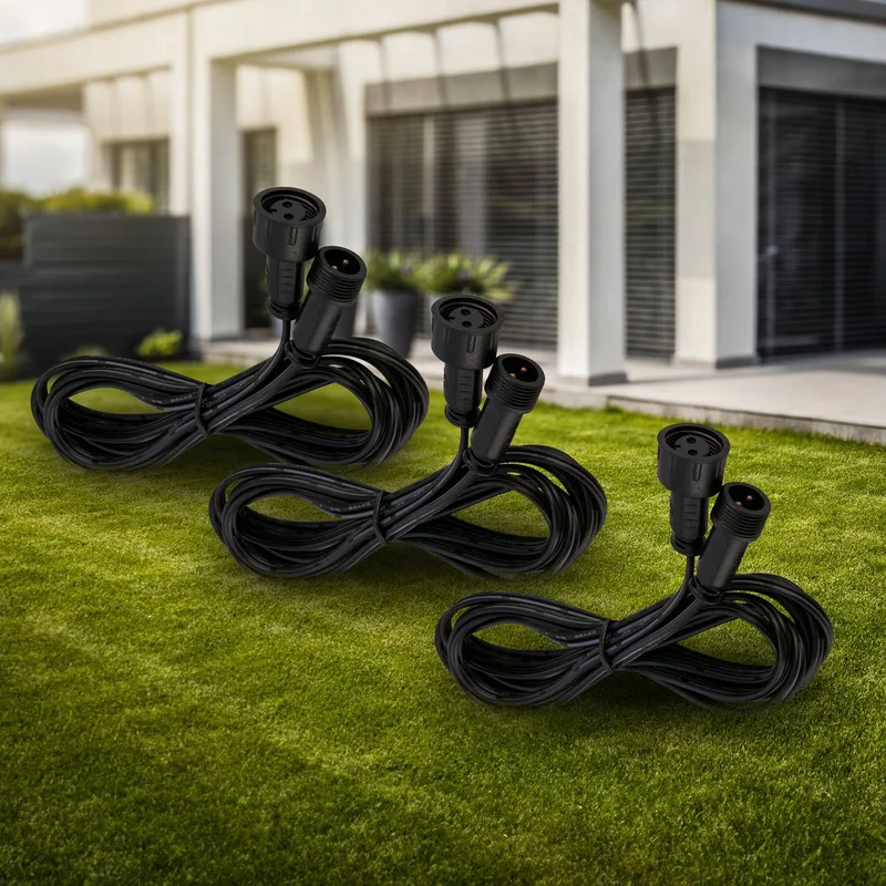 Verlängerungskabel 3920035 für 12V Außenleuchten 2m 3er-Set von Briloner in Schwarz – Produktfoto
