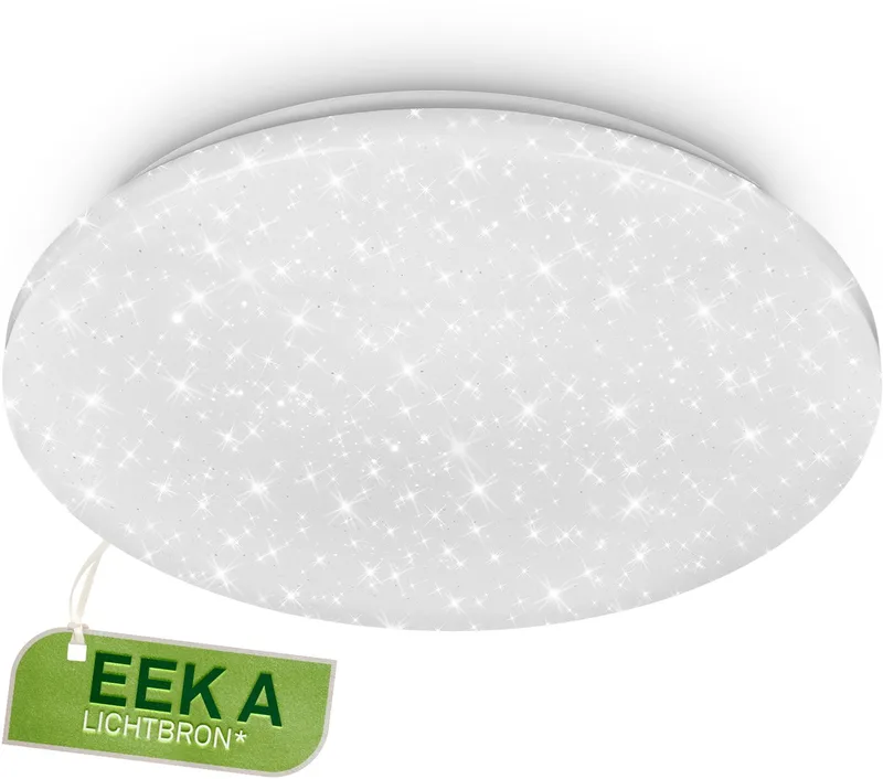 Vipe A - Plafondlamp - plafonniere met sterdecor - EEK A* lichtbron - 8 Watt - neutral licht 4.000 kelvin - Ø29cm van Briloner in Wit – productfoto