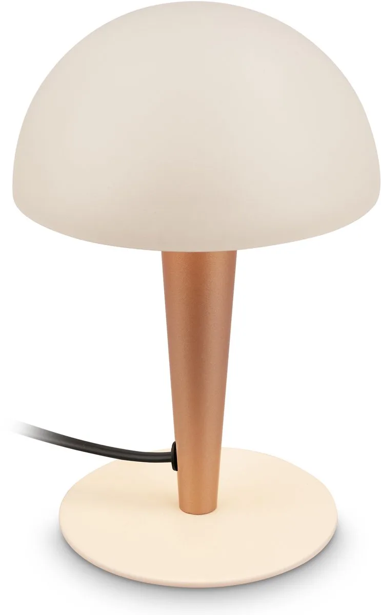 Wanda - Tafellamp - met E14 fitting - met kabelschakelaar - bedlamp slaapkamer - woonkamer lamp - warm - Ø15 x 22.5 cm de Briloner en Gris – photo produit