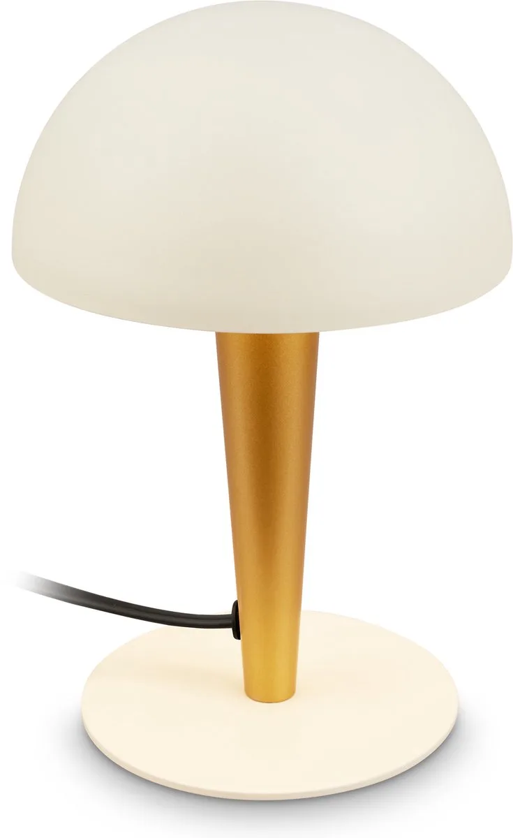 Wanda - Tafellamp - met E14 fitting - met kabelschakelaar - bedlamp slaapkamer - woonkamer lamp - out - Ø15 x 22.5 cm van Briloner in Wit – productfoto