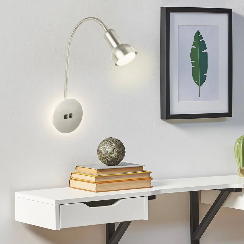 Wandlamp 2178012 Double-Switch från Briloner i Mat nikkel – produktbild