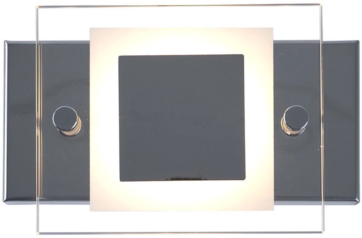 Wandlamp Badkamerlamp Wandspot Woonkamerlamp Badkamer hal, IP44 metaal glas chroom, 1x ED 4,5W 400Lm 4000K, LxBxH 15x10x5cm de Briloner en Argent – photo produit