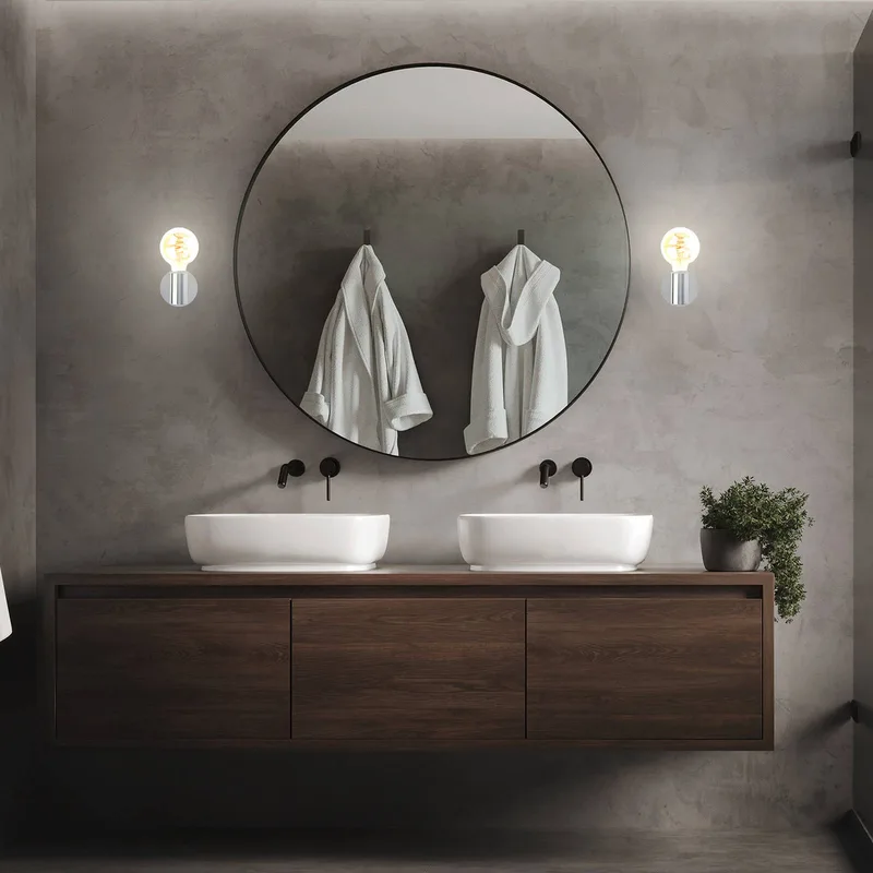 Wandlamp Kosol voor de badkamer, IP44, E27 de Briloner en Chrome – photo produit