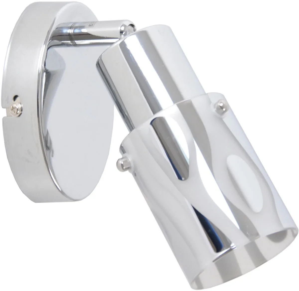 Wandlamp Wandspot Woonkamerspot met verstelbare spot, metaal gesatineerd glas, 1x E14, DxH 10,5x10 cm från Briloner i Silver – produktbild