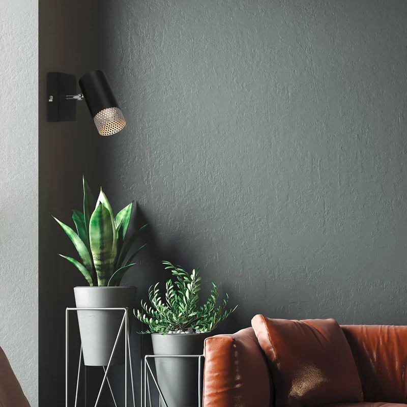 Väggspot Plek GU10 svart/silver 1 lampa von Briloner in Schwarz, Mat zilver – Produktfoto