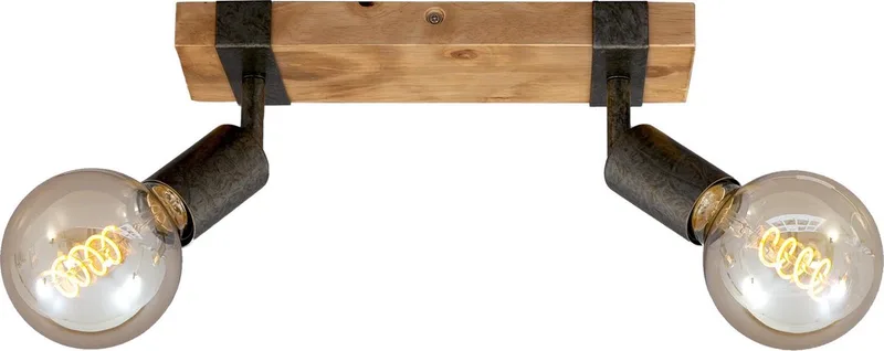 Wood Basic loftlampe, 2 lyskilder fra Briloner i Sort – produktbillede