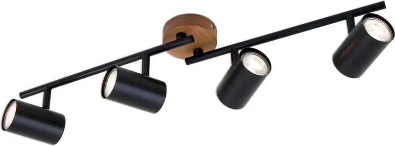 Wood & Style 2920 Deckenstrahler, vierflammig von Briloner in Schwarz – Produktfoto