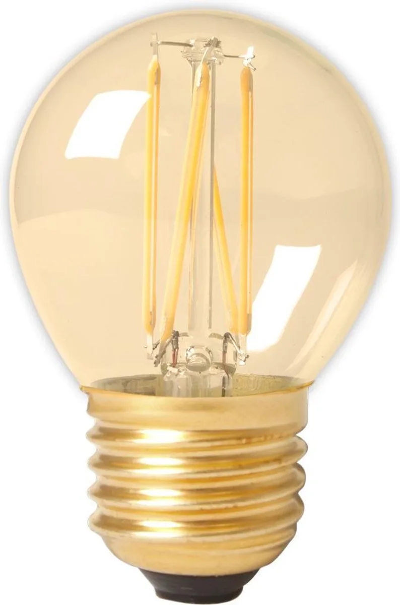 2 stuks Calex LED kogellamp - 3,5W (21W) E27 - Gold - Dimbaar met Led dimmer de Calex – photo produit