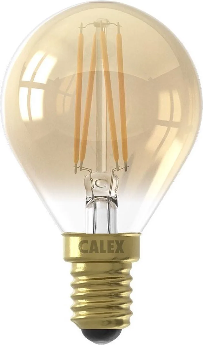 2 stuks Calex LED kogellamp - 3,5W E14 - Gold - Dimbaar met Led dimmer från Calex – produktbild