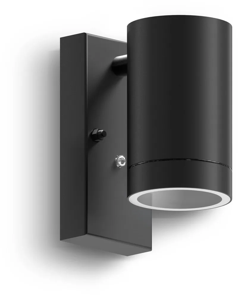Alba Wandlamp - 1x GU10 - Buitenlamp met Dag en Nacht Sensor - Moderne Tuinverlichting fra Calex i Sort – produktbillede