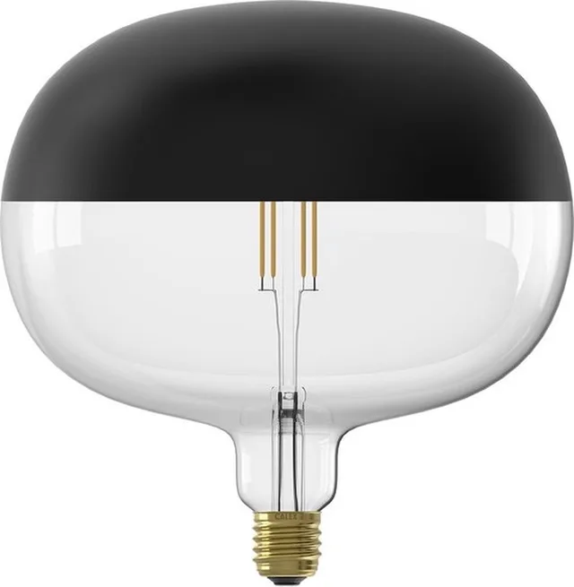 Boden Kopspiegel Zwart - E27 LED Lamp - Filament Lichtbron Dimbaar - 6W - Warm Wit Licht