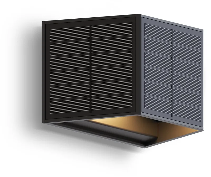 Caserta Solar Wandlamp - Up & Down Tuinverlichting op Zonne-energie - Buitenlamp met Bewegingssensor - Warm Wit Licht von Calex in Schwarz – Produktfoto