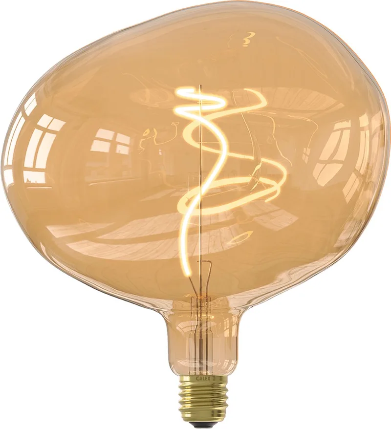 Cobble LED Lamp XXL - E27 - Filament - Goud - Warm Wit Licht - Dimbaar von Calex – Produktfoto
