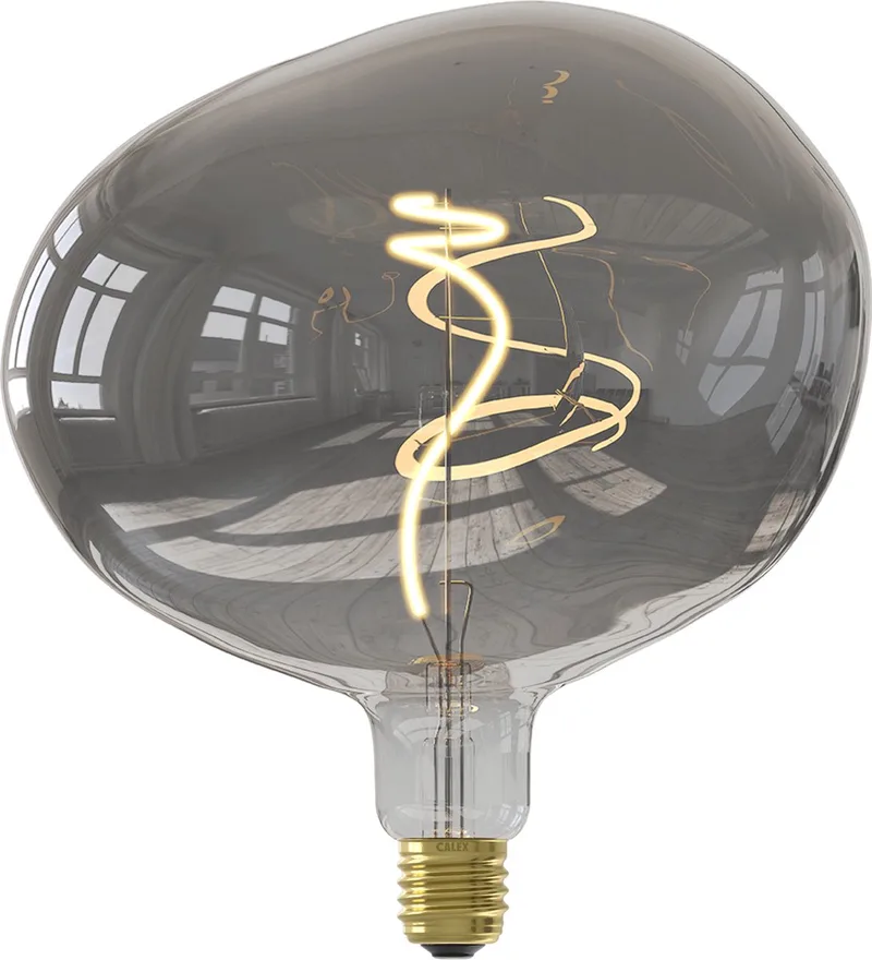 Cobble LED Lamp XXL - E27 - Filament - Titanium - Warm Wit Licht - Dimbaar van Calex – productfoto