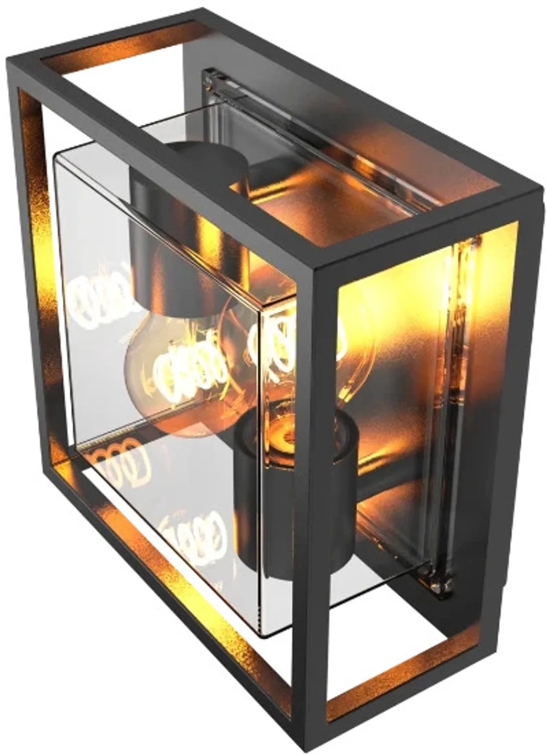Doos 2x Calex Buiten Wandlamp Bologna | 1x E27 | IP44 de Calex en Noir – photo produit