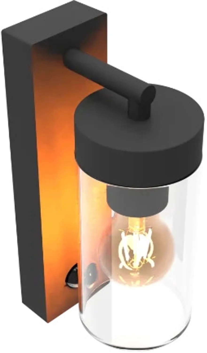 Doos 2x Calex Buiten Wandlamp Perugia | 1x E27 | Met Bewegingssensor | IP44 fra Calex i Sort – produktbillede