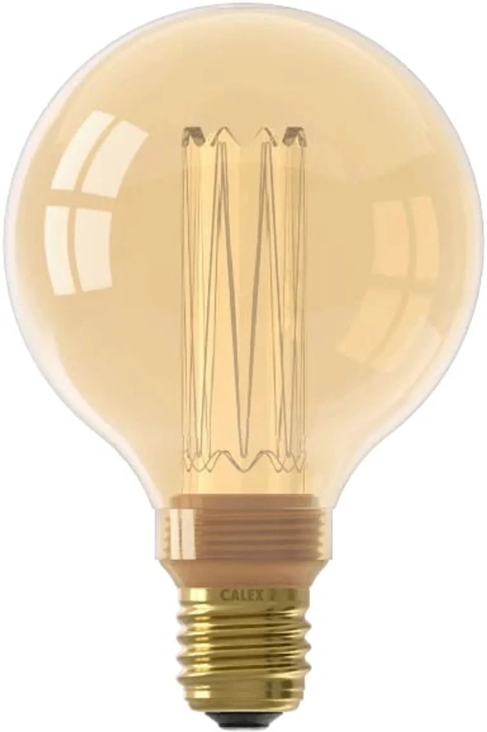 Doos 3x Calex E27 LED Globelamp Glassfiber Goud | 3.5W 120Lm 1800K | 220-240V G95 | Dimbaar fra Calex – produktbillede