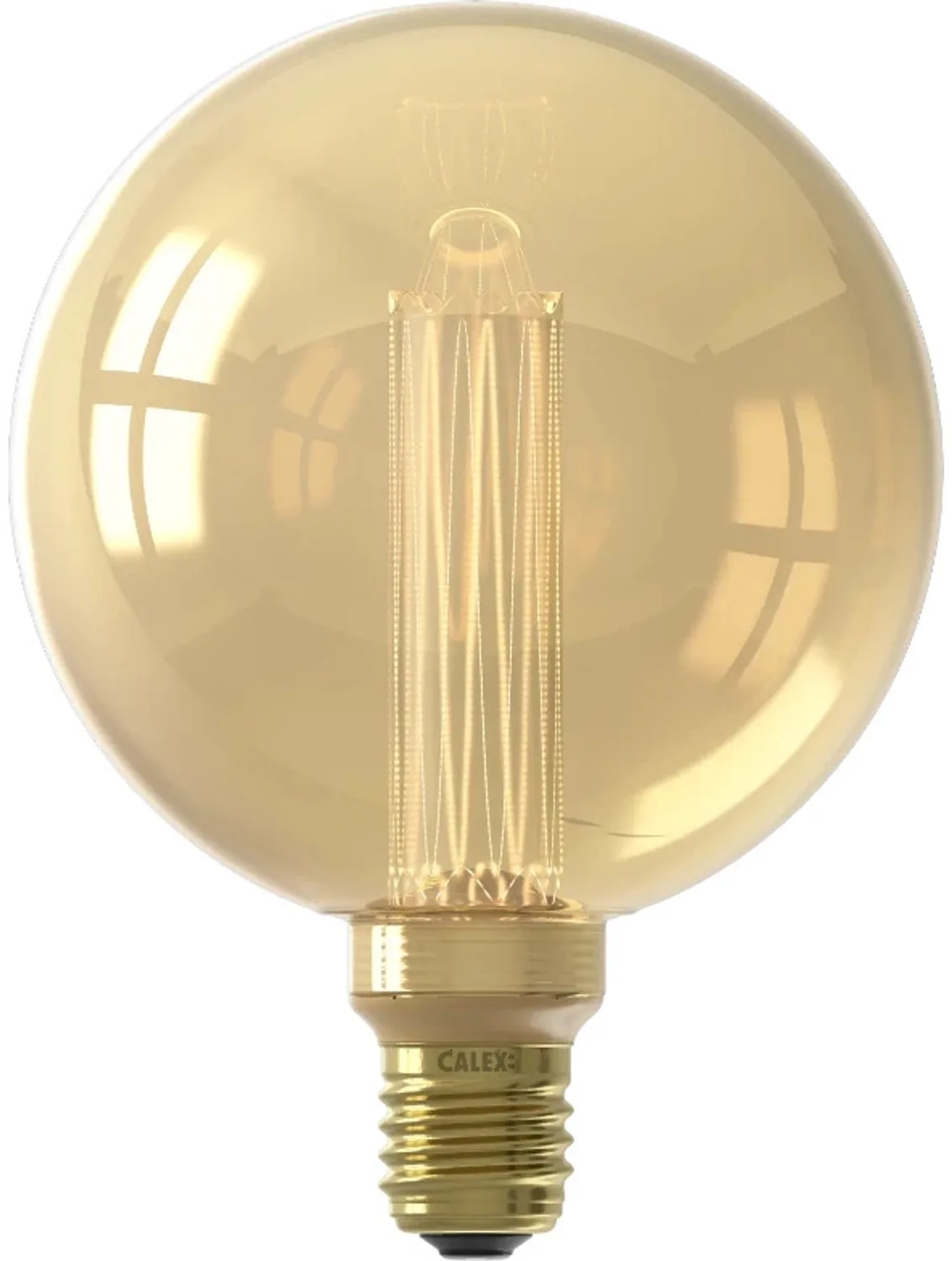 Doos 3x Calex E27 LED Globelamp Glassfiber Goud | 3.5W 120Lm 1800K | 220-240V 818 G125 | Dimbbaar de Calex – photo produit