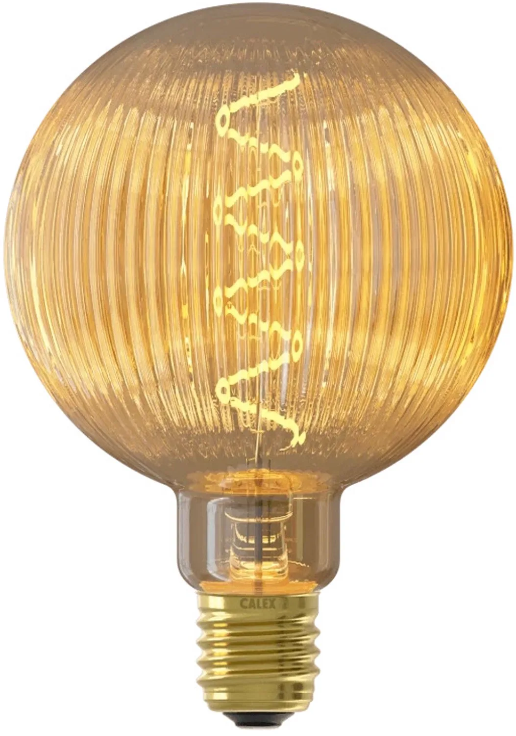 Doos 3x Calex E27 LED Globelamp Pulse M Nantes Goud | 4W 190Lm 1800K | 220-240V 918 G125 | Dimbaar von Calex – Produktfoto