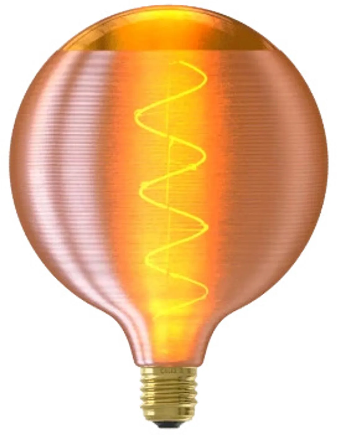 Doos 3x Calex E27 LED Globelamp Silk Goud | 4W 140Lm 1800K | 220-240V 918 G125 | Dimbaar von Calex – Produktfoto