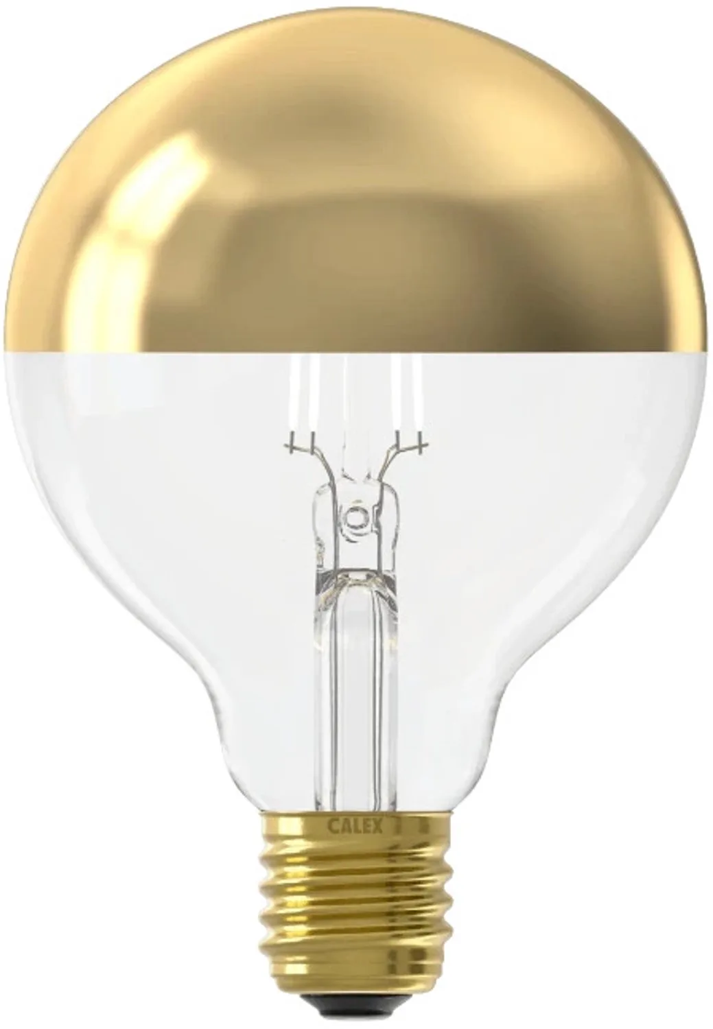 Doos 3x Calex E27 LED Globelamp Top Mirror Goud | 4W 200Lm 1800K | 220-240V 918 G95 | Dimbaar de Calex – photo produit