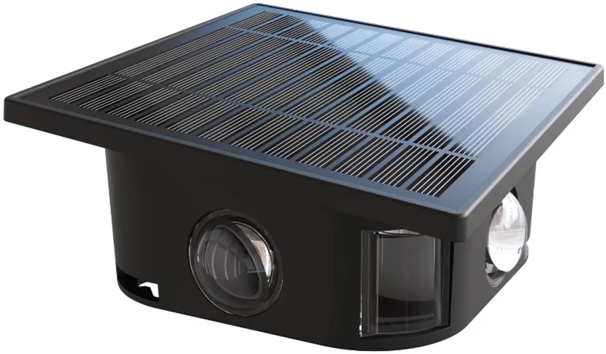 Doos 4x Calex Buiten Wandlamp Altamura | 0.6W 40Lm 2700K | 727 | Oplaadbaar | Solar | Met Schemersensor | IP44 de Calex en Noir – photo produit
