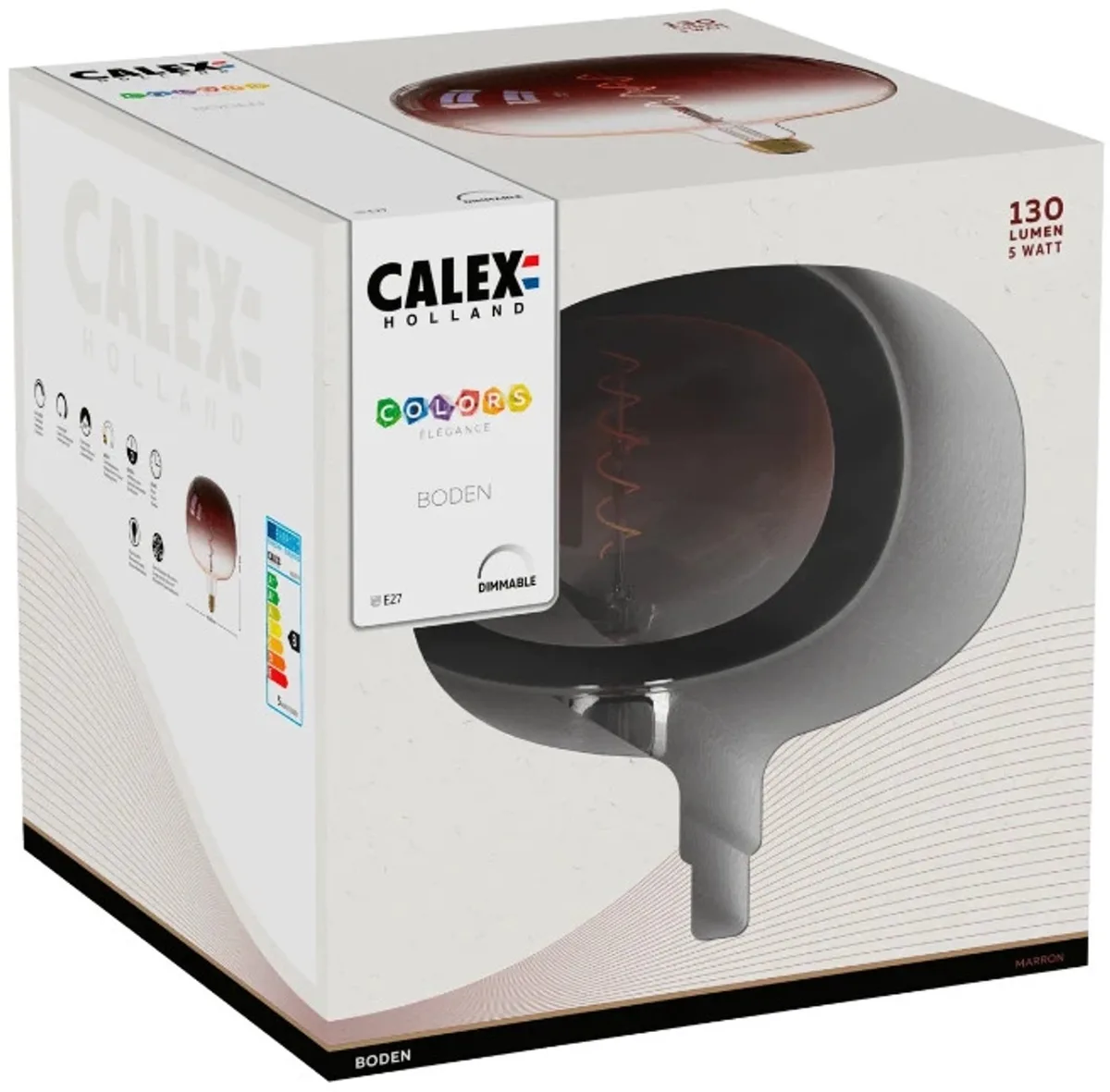 Doos 4x Calex E27 LED Lamp Boden Maron | 5W 130Lm 1800K | 220-240V 918 | Dimbaar de Calex – photo produit
