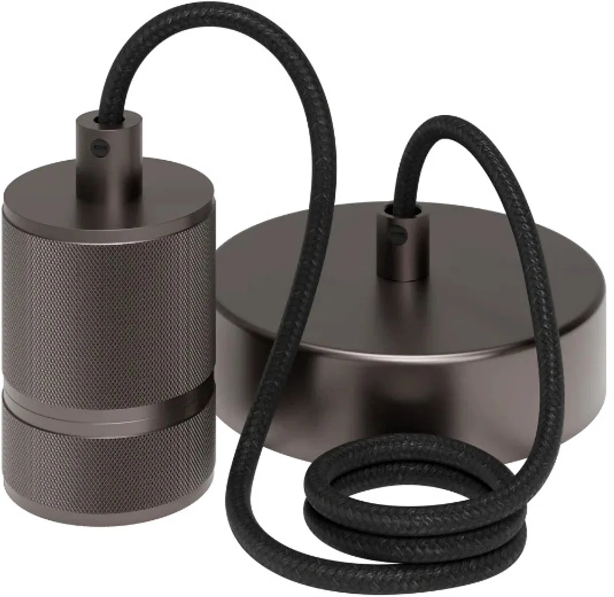 Doos 4x Calex Retro Hanglamp | 1X E27 | 1.5M Kabel | Gun Metal van Calex in Grijs – productfoto