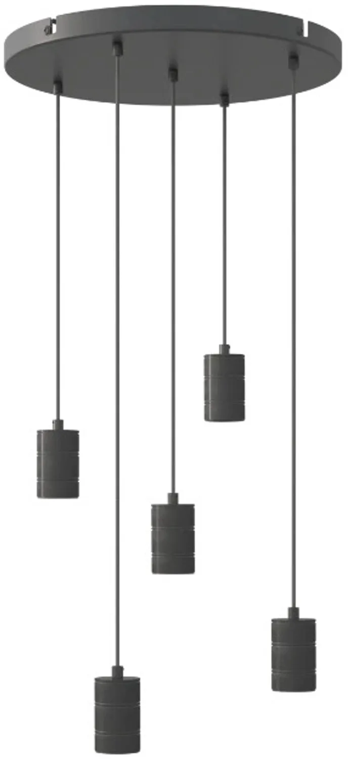 Doos 4x Calex Retro Hanglamp | 5X E27 | 2M Kabel| Aluminium från Calex i Svart – produktbild