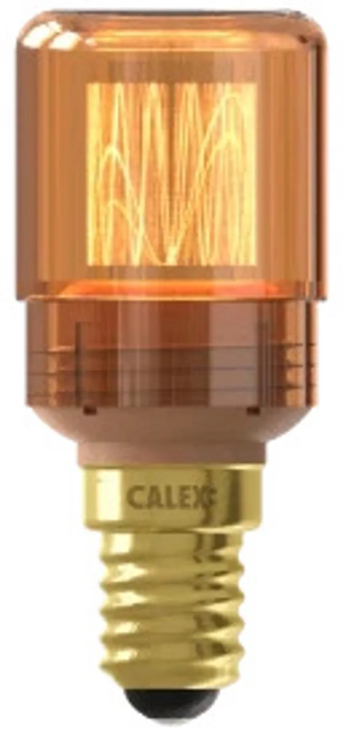 Doos 5x Calex E14 LED Buislamp Goud | 2.3W 65Lm 1800K | 220-240V 818 T30x70 | Dimbaar från Calex – produktbild