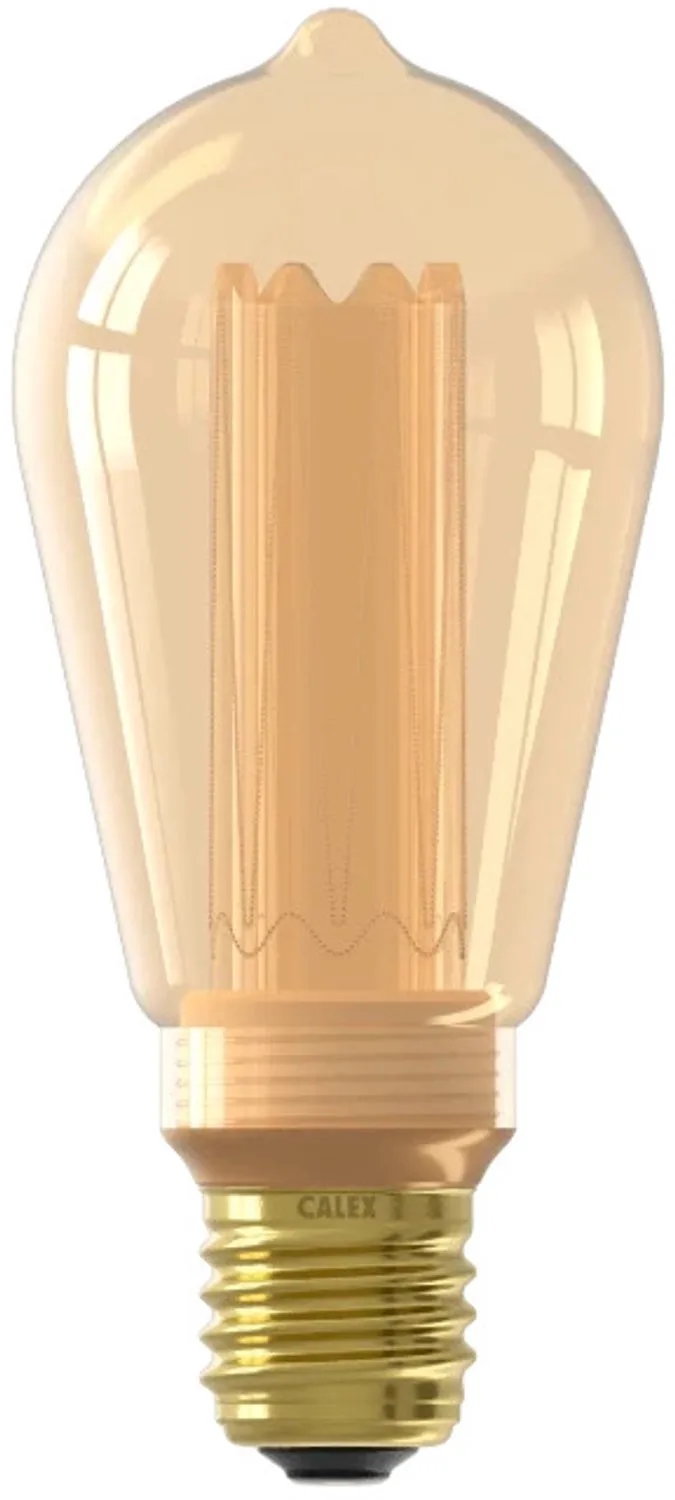 Doos 5x Calex E27 LED Edison Lamp Goud | 3.5W 120Lm 1800K | 220-240V ST64 | Dimbaar van Calex – productfoto
