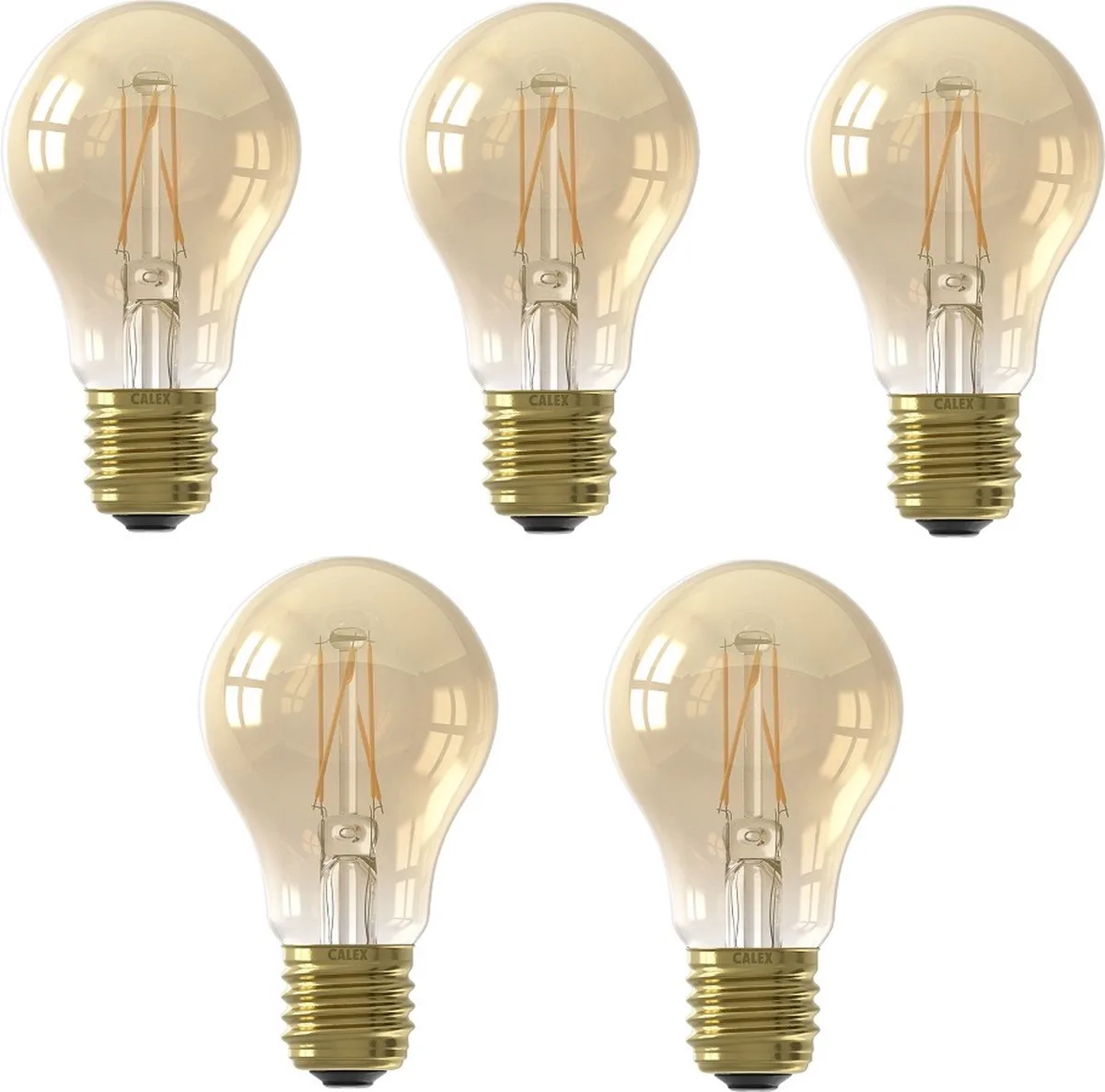 Doos 5x Calex E27 LED Lamp Goud | 7.5W 806Lm 2100K | 220-240V 821| Dimbaar de Calex – photo produit